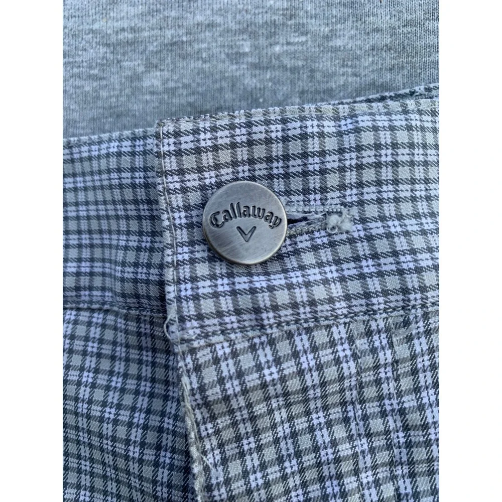 Callaway Mens Blue Gingham Plaid Golf Shorts Stretch Performance Size 38